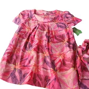 Lily Pultizer Multi color tie-up blouse